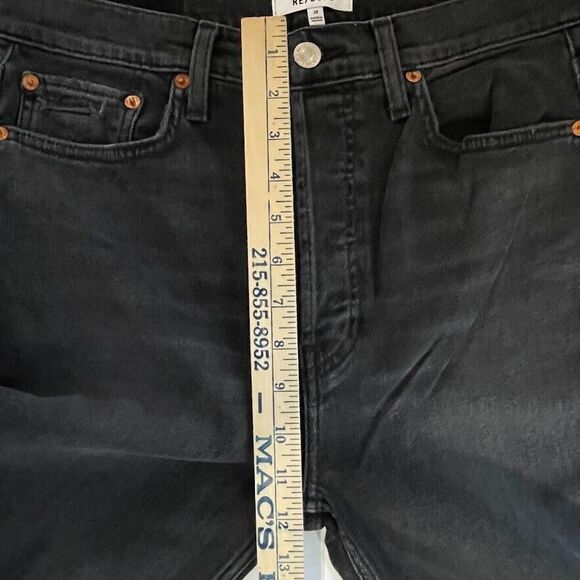 RE/DONE 90s High Rise Ankle Crop Womens Size 29 Reworked Levis Black Denim NEW! - Picture 13 of 15